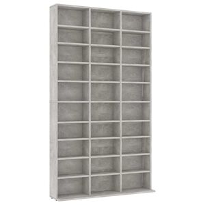 vidaXL Armario para CDs madera contrachapada gris 102x23x177,5 cm