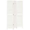 vidaXL Biombo separador de 3 paneles madera maciza Paulownia blanco