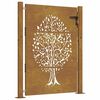 vidaXL Puerta de jard&iacute;n 100x125 cm de acero corten con dise&ntilde;o de &aacute;rbol