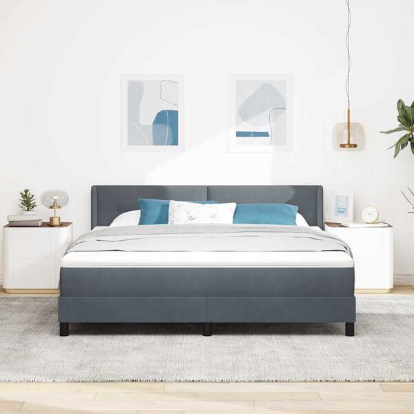 vidaXL Cama tipo Box Spring Gris oscuro 200 x 180 cm Terciopelo