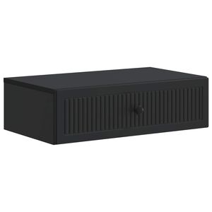 vidaXL Mesa Lateral Montada en la Pared Negro 59 x 34,5 x 17 cm