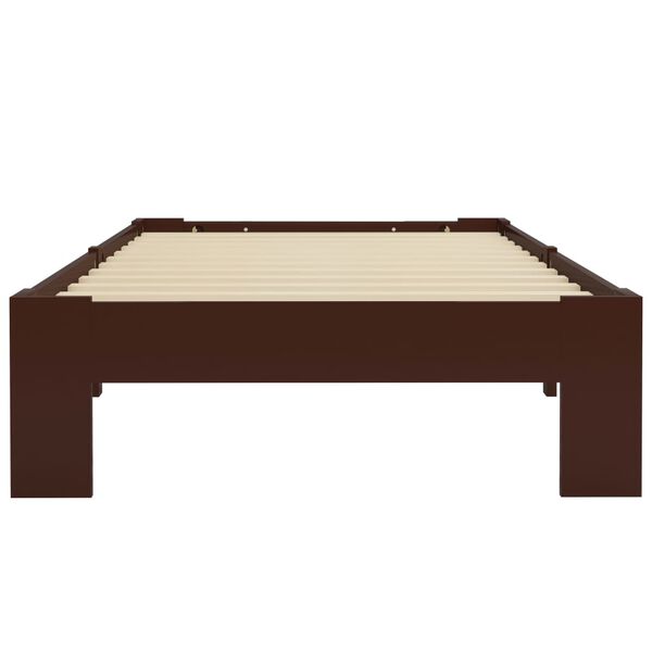 vidaXL Estructura cama sin colchón madera pino marrón oscuro 100x200cm