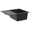 vidaXL Lavabo Negro 560 x 460 mm 80% Cuarzo y 20% Resina