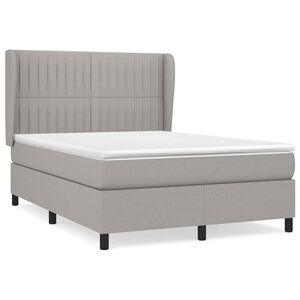 vidaXL Cama box spring con colch&oacute;n tela gris claro 140x200 cm