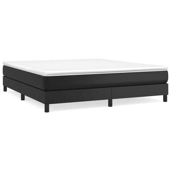 vidaXL Cama box spring con colch&oacute;n cuero sint&eacute;tico negro 180x200 cm
