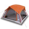 vidaXL Tienda de campa&ntilde;a para 4 personas impermeable gris y naranja