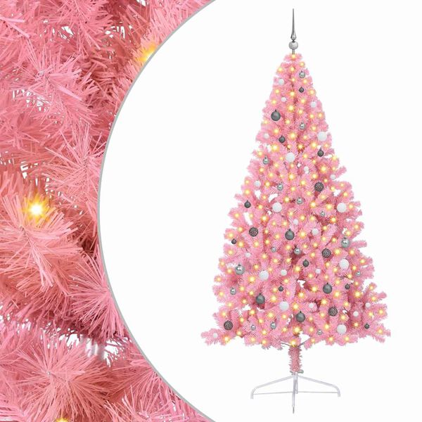 vidaXL &Aacute;rbol de Navidad Artificial Preiluminado Rosa 240 cm PVC