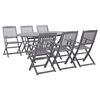 vidaXL Juego de comedor de jard&iacute;n 7 pzas madera maciza de acacia gris