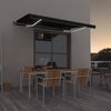 vidaXL Toldo autom&aacute;tico LED sensor de viento gris antracita 400x350 cm
