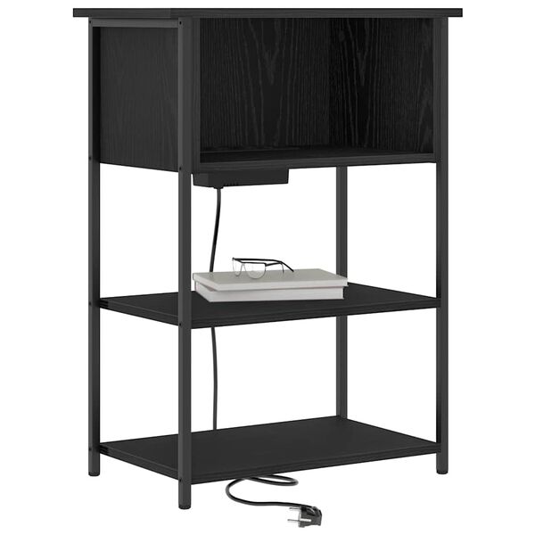 vidaXL Armario de Noche Roble Negro 55 x 31 x 76 cm