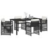 vidaXL Conjunto de Comedor de Jard&iacute;n 5 pcs Negro rat&aacute;n sint&eacute;tico