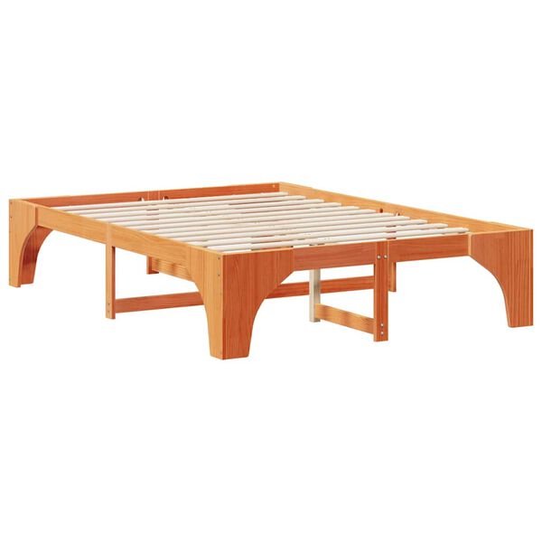 vidaXL Estructura de cama Marrón 160 x 200 cm Madera de pino macizo