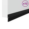 vidaXL Sellos de cepillo para puertas autoadhesivos 12 pcs Negro