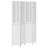 vidaXL Biombo separador de 4 paneles madera maciza Paulownia blanco