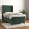 vidaXL Cama box spring con colch&oacute;n terciopelo verde oscuro 100x200 cm