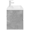 vidaXL Set muebles de ba&ntilde;o 2 piezas madera contrachapada gris hormig&oacute;n