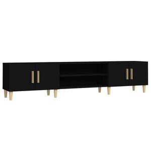 vidaXL Mueble de TV madera contrachapada negro 180x31,5x40 cm