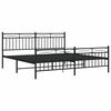 vidaXL Estructura cama sin colch&oacute;n con estribo metal negro 183x213 cm