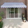 vidaXL Toldo retráctil automático azul y blanco 3,5x2,5 m