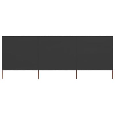 vidaXL Paravientos de playa de 3 paneles tela gris antracita 400x80 cm