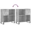 vidaXL Mueble discos madera contrachapada gris hormigón 84,5x38x89 cm
