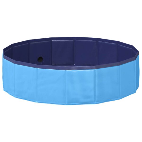vidaXL Piscina Plegable para Perros Azul 80 x 80 x 20 cm PVC