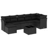 vidaXL Set de sof&aacute;s de jard&iacute;n 8 piezas y cojines rat&aacute;n sint&eacute;tico negro