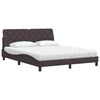 vidaXL Cama con colch&oacute;n de tela marr&oacute;n oscuro 160x200 cm