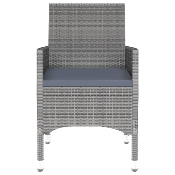 vidaXL Set de comedor de jardín 5 pzas ratán sintético vidrio gris
