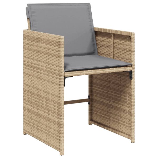 vidaXL Set comedor de jard&iacute;n 17 pzas con cojines rat&aacute;n sint&eacute;tico beige