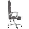 vidaXL Silla de oficina reclinable cuero sint&eacute;tico gris