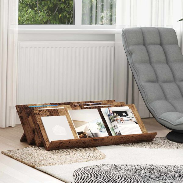 vidaXL Estante de revistas con estante Madera vieja 90 x 53 x 28,5 cm