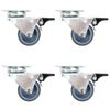 vidaXL Ruedas dobles giratorias con frenos dobles 4 unidades 50 mm