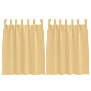 vidaXL Cortinas Opacas con Anillas 2 pcs Beige 140 x 140 cm Poli&eacute;ster