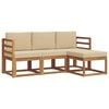 vidaXL Conjunto de sof&aacute;s de exterior 4 uds. Natural y Beige
