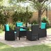 vidaXL Conjunto de Comedor de Jard&iacute;n 5 pcs Negro Polirat&aacute;n