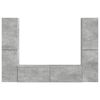 vidaXL Conjunto de mueble de TV 6 pcs Gris Concreto