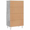 vidaXL Aparador alto madera contrachapada gris hormig&oacute;n 60x36x110 cm