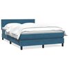 vidaXL Cama box spring con colch&oacute;n terciopelo azul oscuro 160x210 cm
