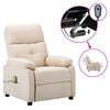 vidaXL Sill&oacute;n de masaje el&eacute;ctrico tapizado en tela color crema