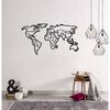 Homemania Decoraci&oacute;n de pared mapa del mundo 11 metal negro 100x53 cm