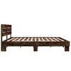 vidaXL Estructura cama madera ingenier&iacute;a metal roble ahumado 200x200cm