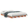 vidaXL Cama de palets madera maciza de pino marr&oacute;n cera 140x200 cm