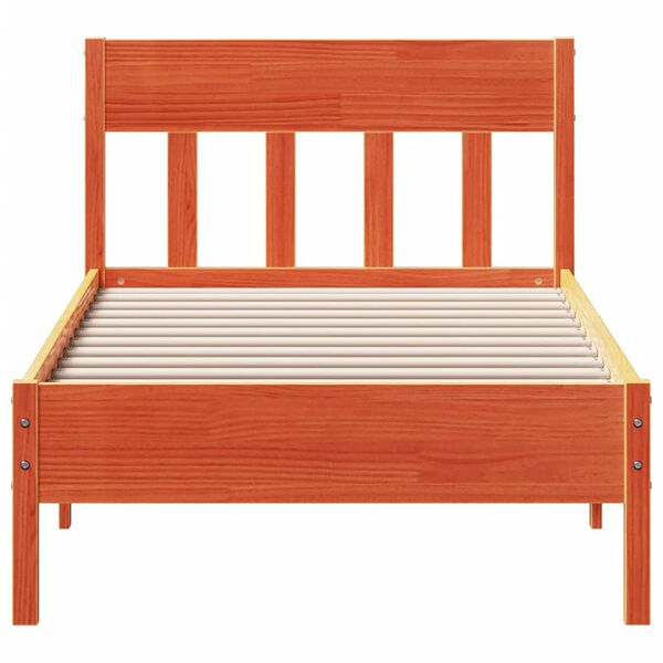 vidaXL Estructura de cama sin colch&oacute;n madera de pino marr&oacute;n 90x200 cm
