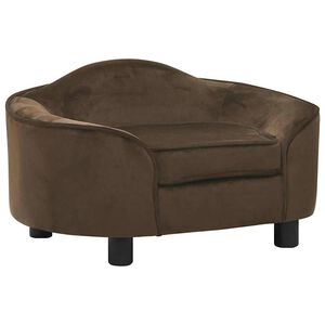 vidaXL Sof&aacute; para perros felpa marr&oacute;n 67x47x36 cm