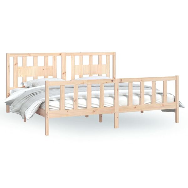 vidaXL Estructura de cama con cabecero madera maciza de pino 180x200cm