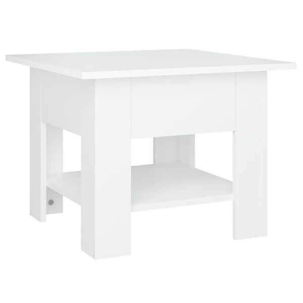 vidaXL Mesa de centro madera contrachapada blanco 55x55x42 cm