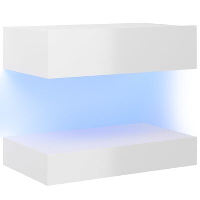 vidaXL Mueble de TV con luces LED blanco brillante 60x35 cm