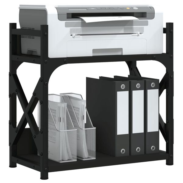 vidaXL Soporte de impresora 2 niveles negro 40x20x40 cm