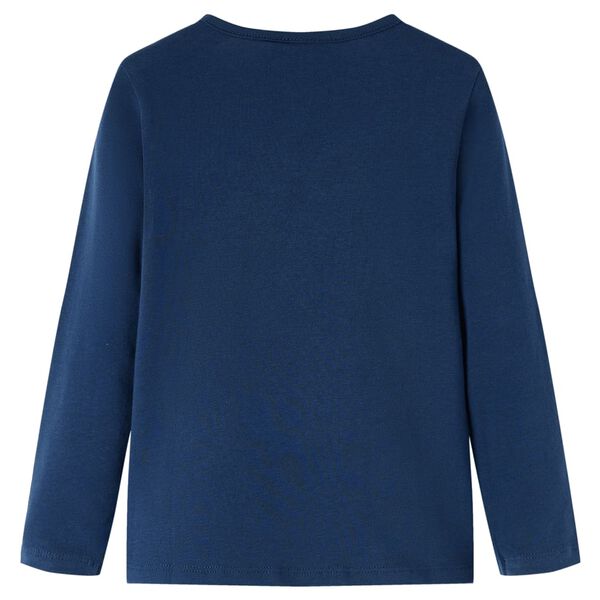 Camiseta infantil de manga larga azul marino 128
